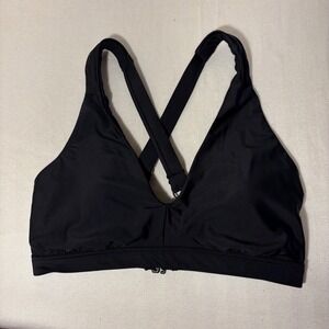Title Nine Black XS D Better Bikini Top Cross Back Adjustable Straps Pads Sports